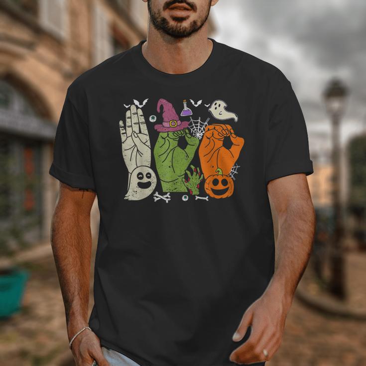 Halloween SPED Teacher Boo In ASL Boo Hands Sign Language Unisex T-Shirt, funny design
