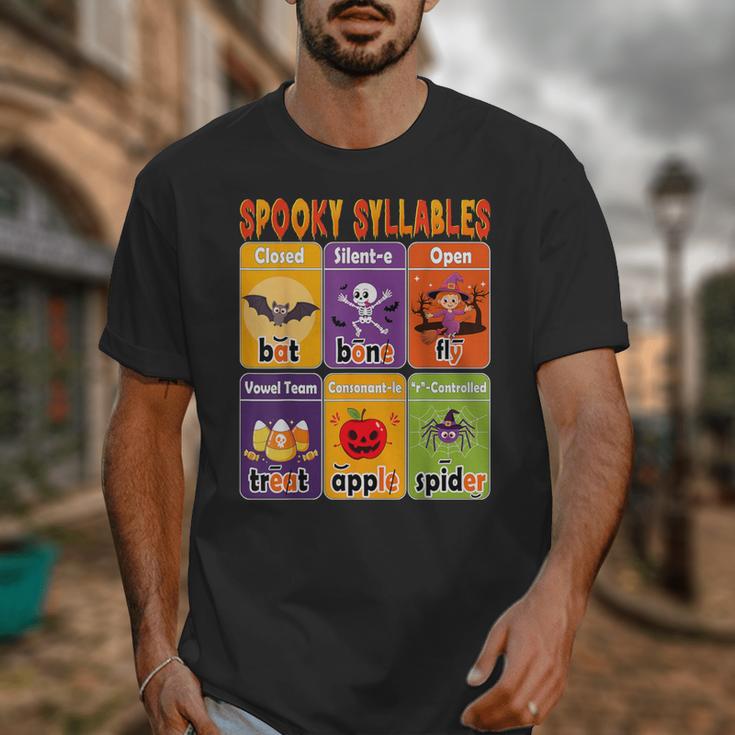 Halloween Spooky Syllable Types Teacher Educational Unisex T-Shirt, funny design Halloween Spooky Syllable Types Teacher Educational Unisex T-Shirt, funny design
