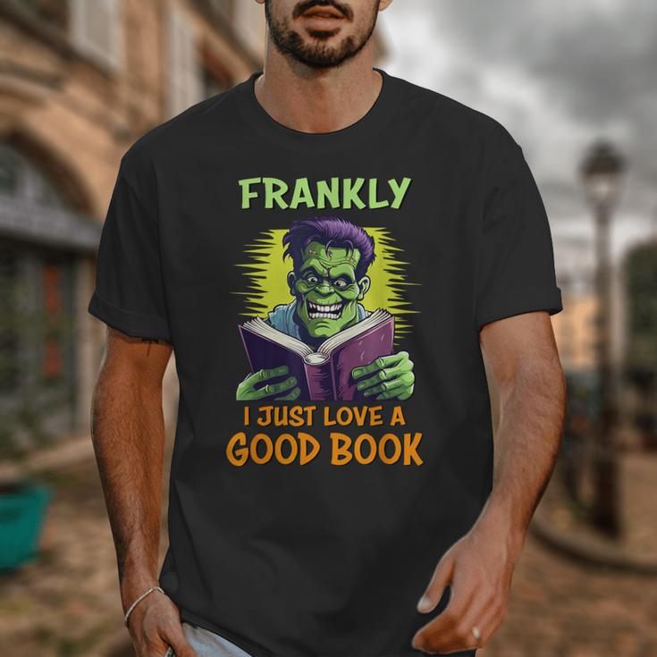 Halloween Teacher Librarian Frankenstein Reading Books Unisex T-Shirt, funny design