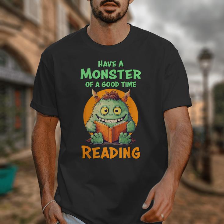 Halloween Teacher Librarian Monster Reading Books Men Women Kids Unisex T-Shirt, funny design