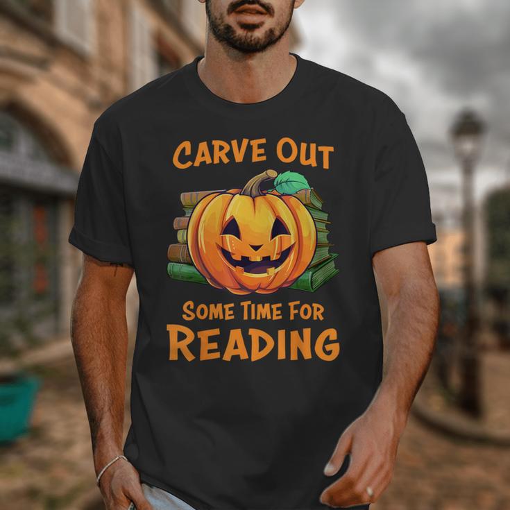Halloween Teacher Librarian Pumpkin Reading Books Men Women Kids Unisex T-Shirt, funny design