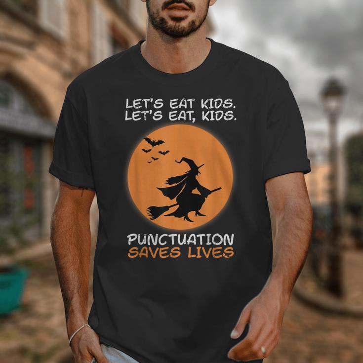 Halloween Teacher Witch Lets Eat Kids Punctuation Unisex T-Shirt, funny design Halloween Teacher Witch Lets Eat Kids Punctuation Unisex T-Shirt, funny design