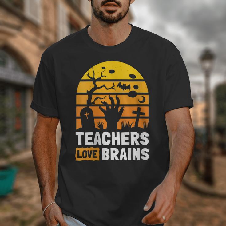 Halloween Teachers Science Math Teachers Love Brains Unisex T-Shirt, Science Teacher Gifts, funny design