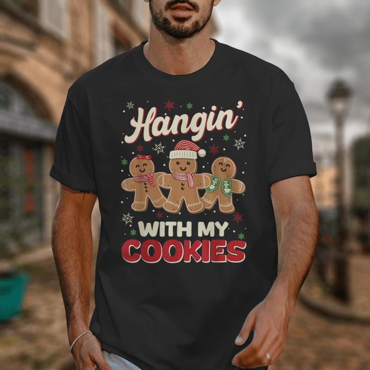 Hangin With My Cookies Gingerbread Man Xmas Teacher Unisex T-Shirt, funny design