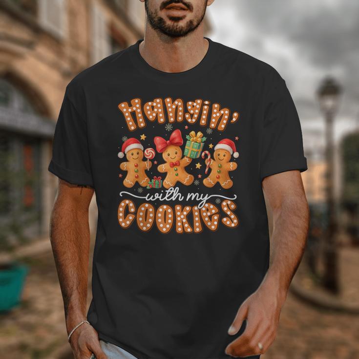 Hangin With My Cookies Gingerbread Men Women Xmas Teacher Unisex T-Shirt, funny design