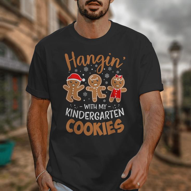 Hangin My Kindergarten Cookie Gingerbread Christmas Teacher For Men Women Kids Unisex T-Shirt, funny design