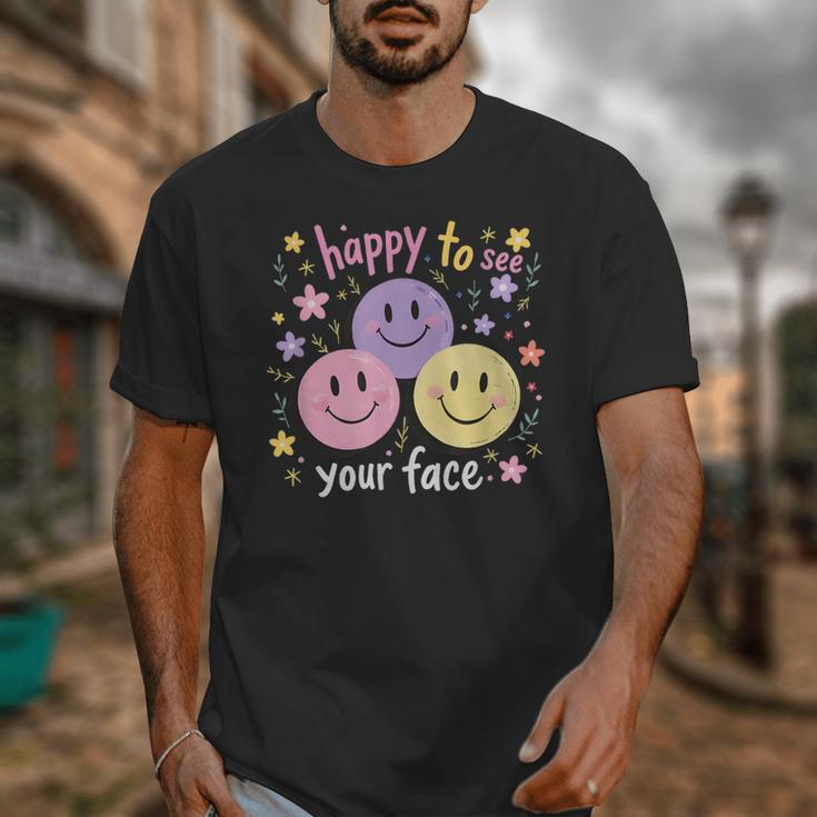 Happy To See Your Face Smile Face Teacher Back To School Unisex T-Shirt, funny design Happy To See Your Face Smile Face Teacher Back To School Unisex T-Shirt, funny design