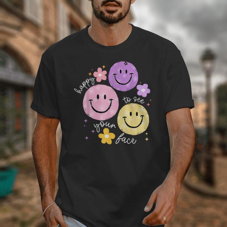 Happy To See Your Face Teacher Flower Back To School Unisex T-Shirt, funny design Happy To See Your Face Teacher Flower Back To School Unisex T-Shirt, funny design