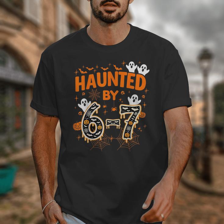 Haunted By 6-7 Halloween Math Teacher Joke Unisex T-Shirt, funny design Haunted By 6-7 Halloween Math Teacher Joke Unisex T-Shirt, funny design