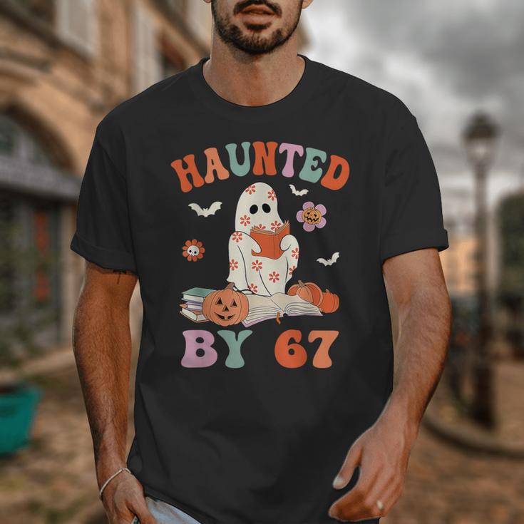 Haunted By 67 Boo Ghost Teacher 6 7 Halloween Costume Unisex T-Shirt, funny design Haunted By 67 Boo Ghost Teacher 6 7 Halloween Costume Unisex T-Shirt, funny design