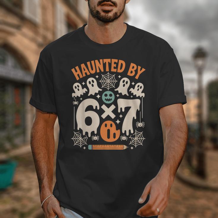 Haunted By 6x7 Math Teacher Halloween Pun Unisex T-Shirt, funny design Haunted By 6x7 Math Teacher Halloween Pun Unisex T-Shirt, funny design