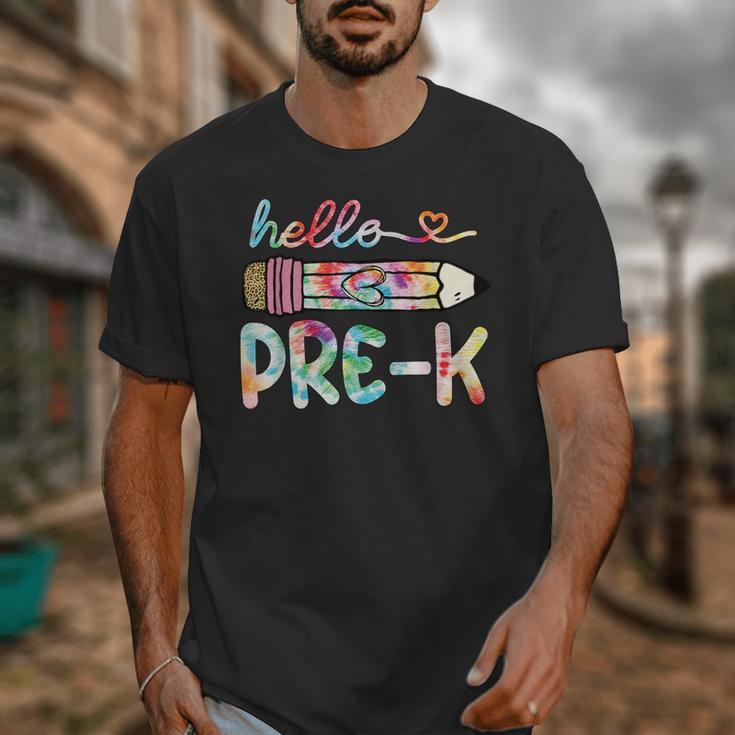 Hello Pre-K Pencil Teacher Student Tie Dye Unisex T-Shirt, funny design Hello Pre-K Pencil Teacher Student Tie Dye Unisex T-Shirt, funny design
