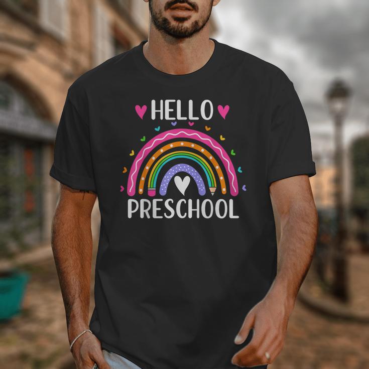Hello Preschool Teacher Student Girls Rainbow Back To School Unisex T-Shirt, funny design Hello Preschool Teacher Student Girls Rainbow Back To School Unisex T-Shirt, funny design