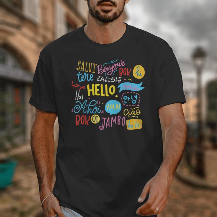 Hello Word In Different Languages Travel And Teacher Lover Unisex T-Shirt, funny design Hello Word In Different Languages Travel And Teacher Lover Unisex T-Shirt, funny design