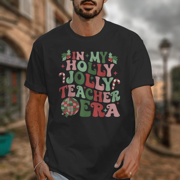 In My Holly Xmas Jolly Teacher Era Teacher Vibes Christmas For Men Women Kids Unisex T-Shirt, funny design