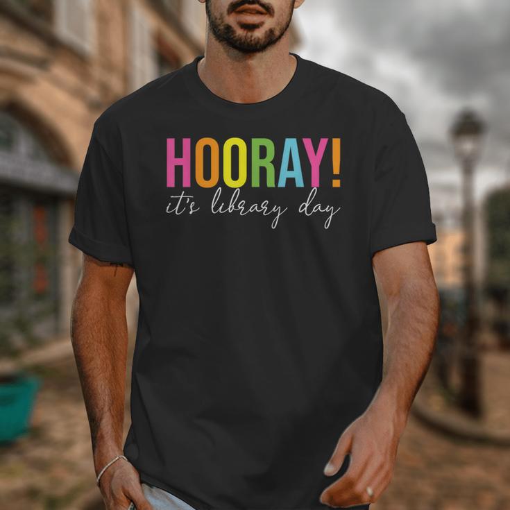 Hooray It's Library Day Teacher Reader Books Back To School Unisex T-Shirt, funny design Hooray It's Library Day Teacher Reader Books Back To School Unisex T-Shirt, funny design