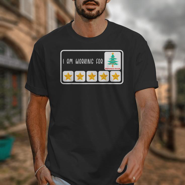 I'm Working For Christmas Break 5 Star Winter Teacher Stars Unisex T-Shirt, funny design I'm Working For Christmas Break 5 Star Winter Teacher Stars Unisex T-Shirt, funny design