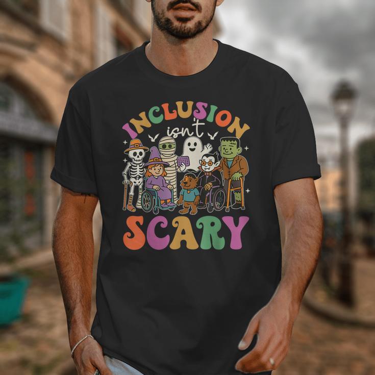 Inclusion Isnt Scary Halloween Skeleton Ghost Sped Teacher Unisex T-Shirt, funny design