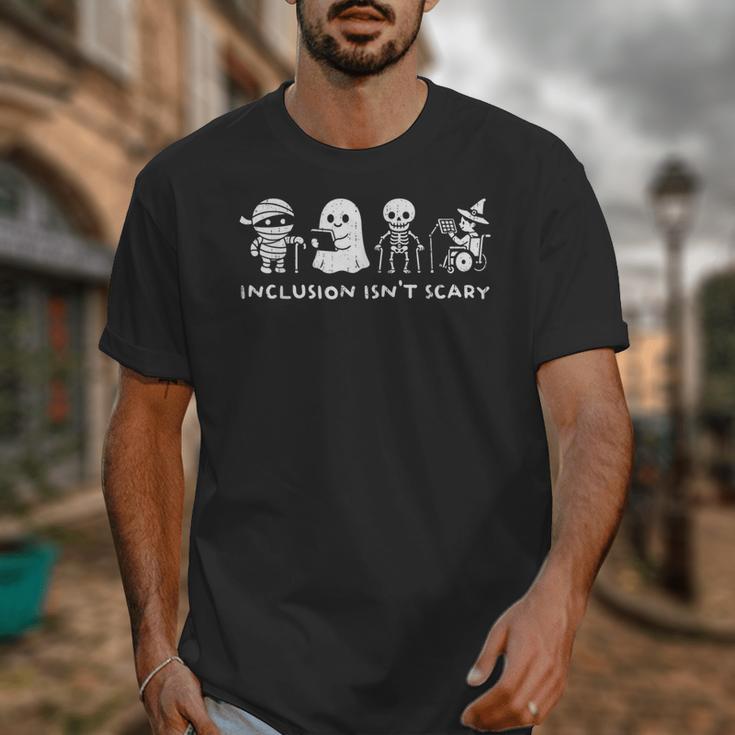 Inclusion Isn't Scary SLP Halloween Ghost Mummy Sped Teacher Unisex T-Shirt, funny design Inclusion Isn't Scary SLP Halloween Ghost Mummy Sped Teacher Unisex T-Shirt, funny design