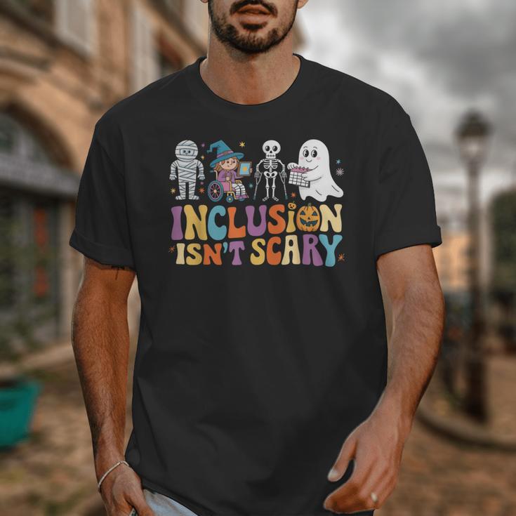 Inclusion Isn't Scary SLP Halloween Sped Teacher Unisex T-Shirt, funny design Inclusion Isn't Scary SLP Halloween Sped Teacher Unisex T-Shirt, funny design
