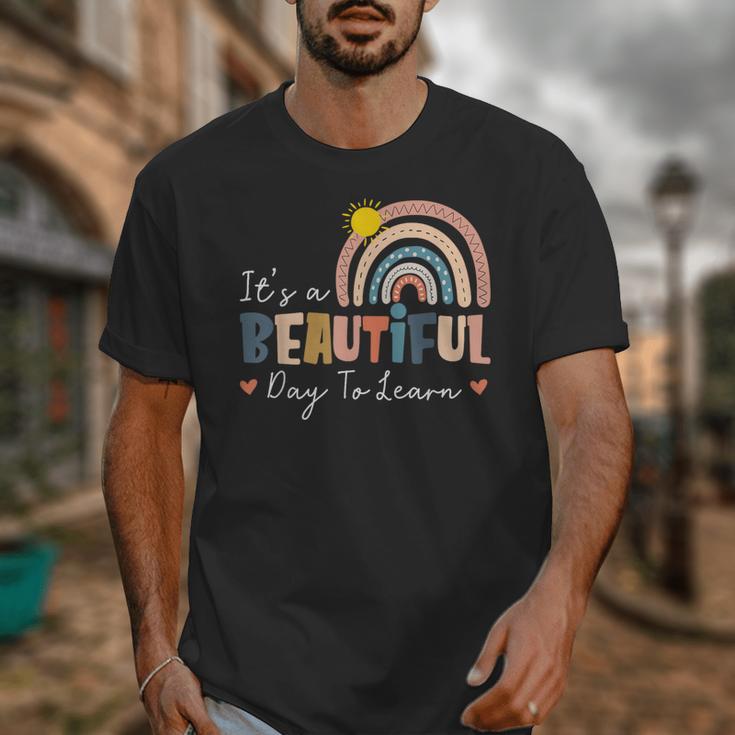 It's A Beautiful Day To Learn Cute Rainbow Boho Teacher Unisex T-Shirt, funny design It's A Beautiful Day To Learn Cute Rainbow Boho Teacher Unisex T-Shirt, funny design