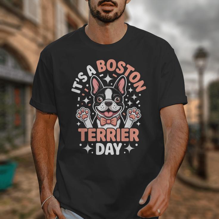It’s A Boston Terrier Day Pet Cute Dog Lover Cartoon Unisex T-Shirt, funny design