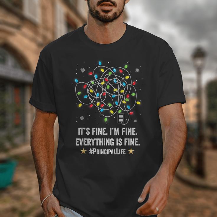 It's Fine I'm Fine Christmas Light Principal Teacher Xmas Men Women Unisex T-Shirt, funny design It's Fine I'm Fine Christmas Light Principal Teacher Xmas Men Women Unisex T-Shirt, funny design