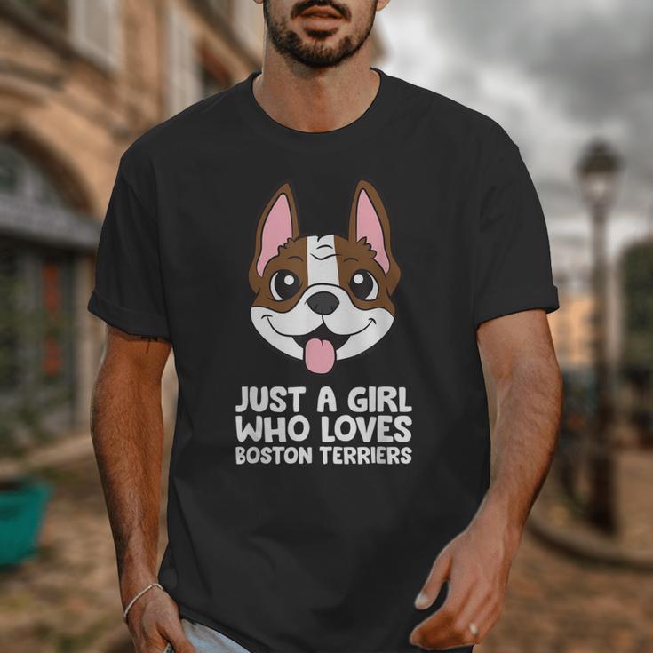 Just a Girl Who Loves Boston Terriers Unisex T-Shirt, funny design