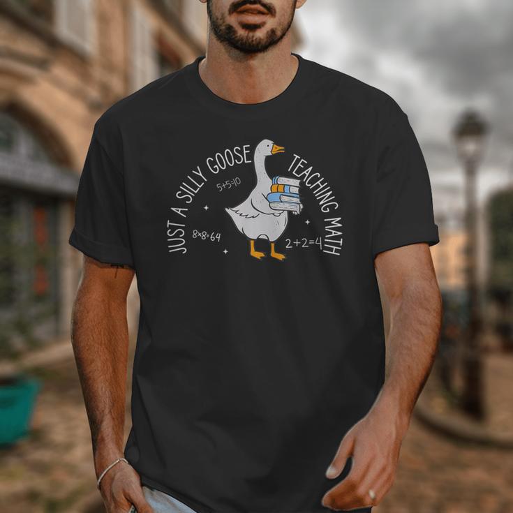 Just A Silly Goose Teaching Math Teacher Back To School Unisex T-Shirt, funny design