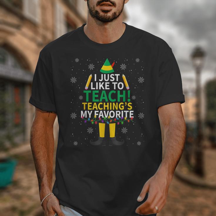 I Just Like To Teach Teaching My Favorite Christmas Teacher Unisex T-Shirt, funny design