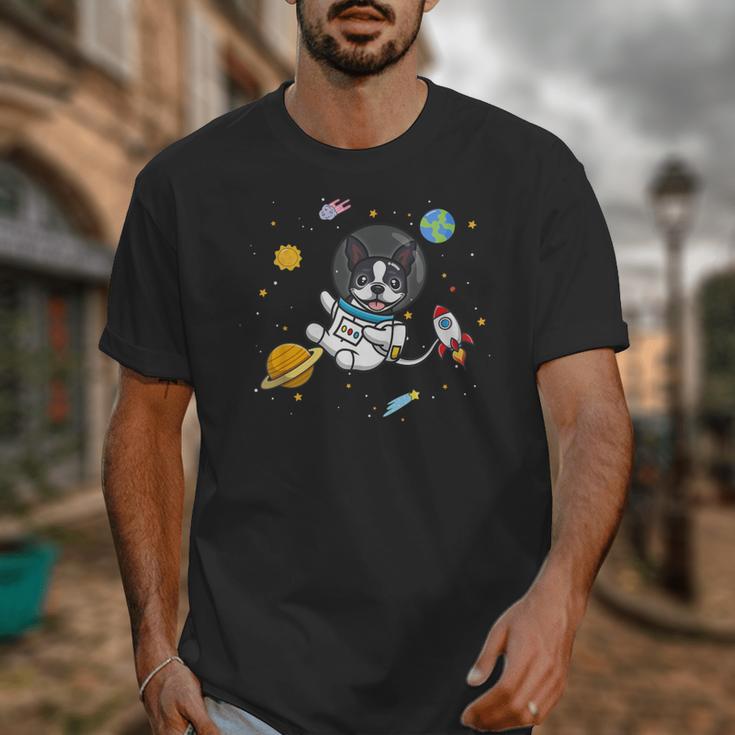 Kawaii Kids & Boys Astronaut Space Boston Terrier Dog Lover Unisex T-Shirt, funny design