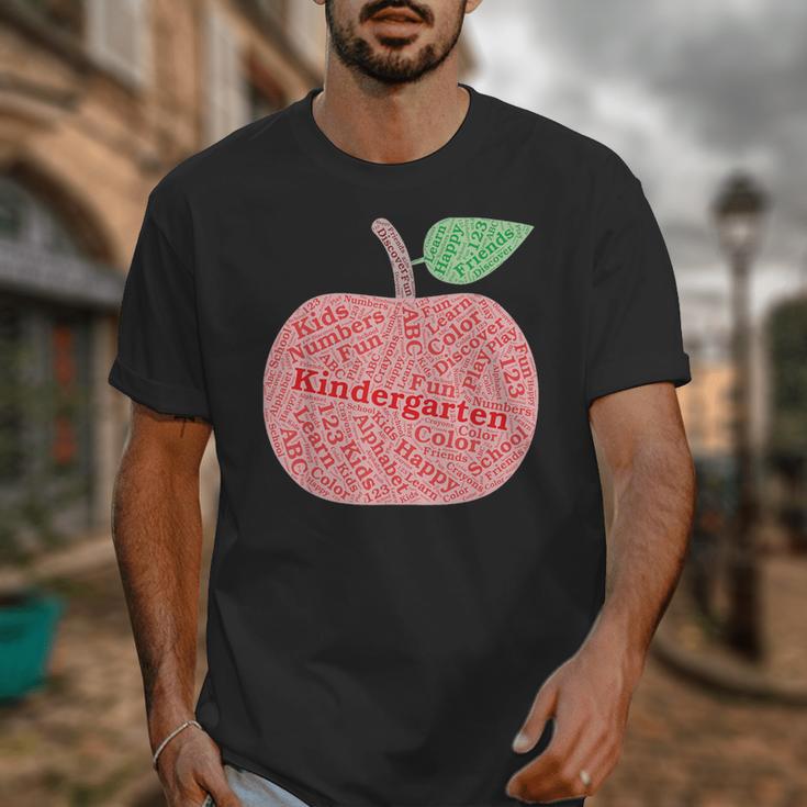 Kindergarten Apple Word Art For Teachers & Students Unisex T-Shirt, funny design Kindergarten Apple Word Art For Teachers & Students Unisex T-Shirt, funny design