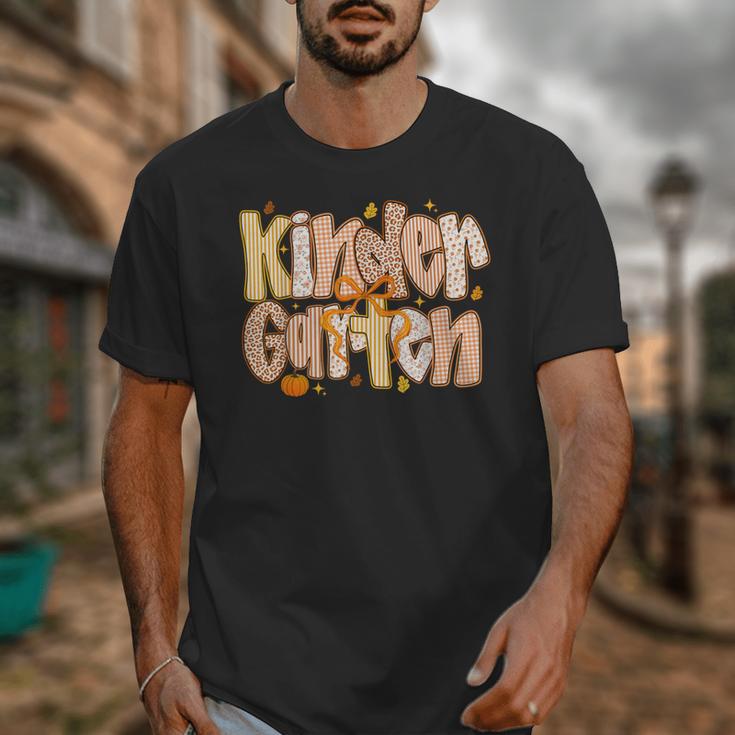 Kindergarten Teacher Fall Pumpkin Autumn Cute Unisex T-Shirt, funny design Kindergarten Teacher Fall Pumpkin Autumn Cute Unisex T-Shirt, funny design