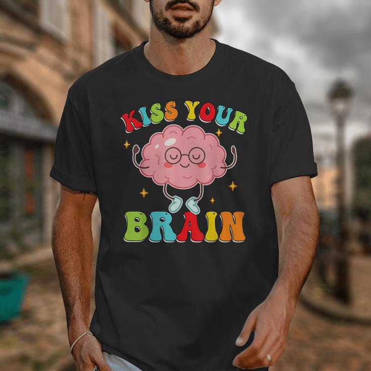 Kiss Your Brain Calm Mindset Teacher Kids Boys Girls Women Unisex T-Shirt, funny design Kiss Your Brain Calm Mindset Teacher Kids Boys Girls Women Unisex T-Shirt, funny design