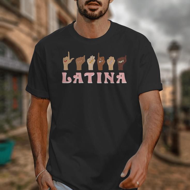 Latina ASL American Sign Language Latina Power ASL Teacher Unisex T-Shirt, funny design Latina ASL American Sign Language Latina Power ASL Teacher Unisex T-Shirt, funny design