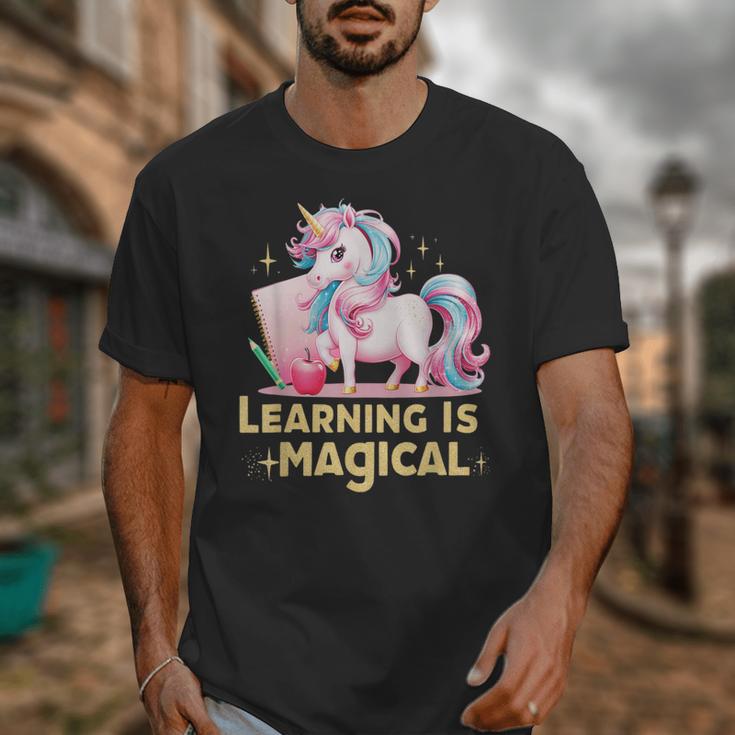 LEARNING IS MAGICAL TEACHER UNICORN BACK TO SCHOOL UNICORN Unisex T-Shirt, funny design LEARNING IS MAGICAL TEACHER UNICORN BACK TO SCHOOL UNICORN Unisex T-Shirt, funny design