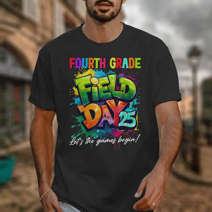 Let The Games Begin Fourth Grade Field Day 2025 Teacher Kid Unisex T-Shirt, funny design Let The Games Begin Fourth Grade Field Day 2025 Teacher Kid Unisex T-Shirt, funny design