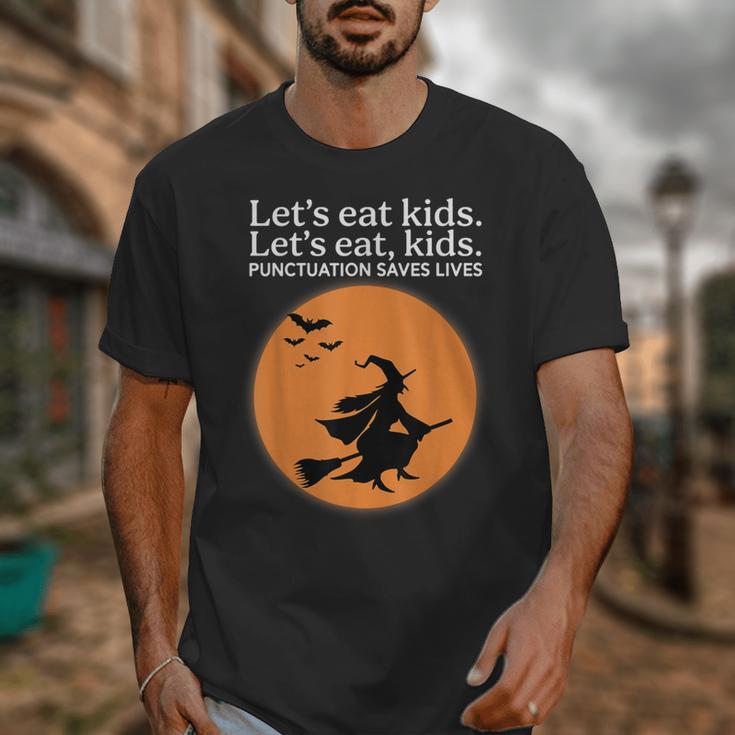 Let's Eat Kids Punctuation Saves Live Witch Grammar Teacher Unisex T-Shirt, funny design