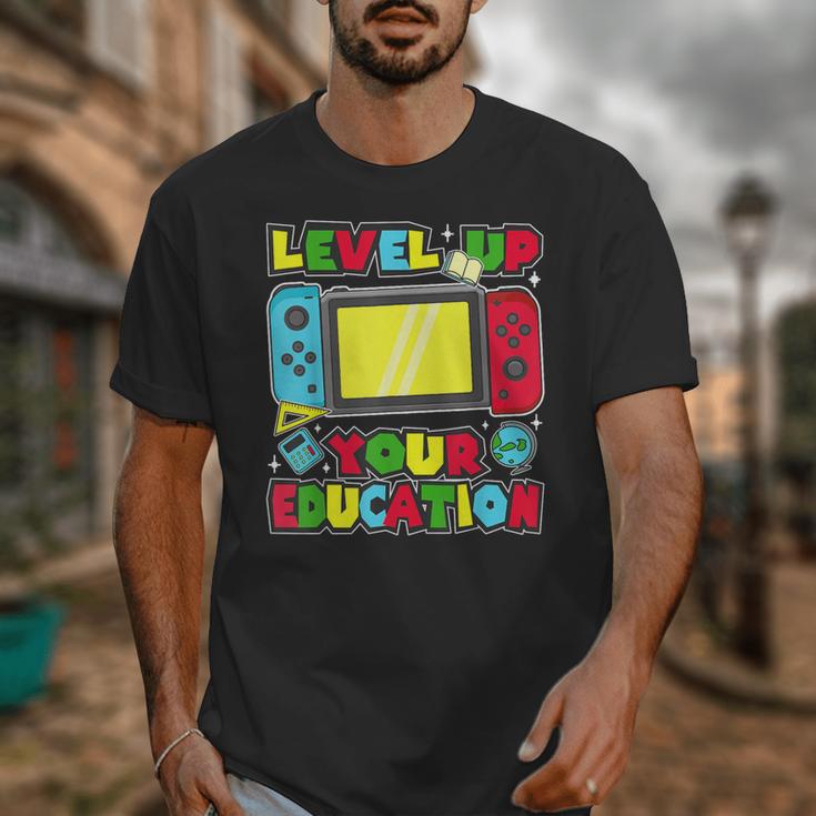 Level Up Your Education Gaming Inspired Teacher Gamers Unisex T-Shirt, funny design