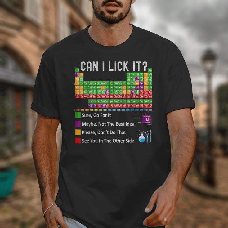 Can I Lick It Periodic Table Chart Science Teacher Cool Meme Unisex T-Shirt, Science Teacher Gifts, funny design