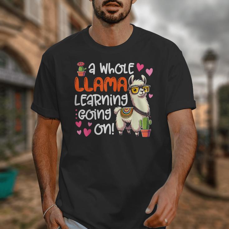 Llama Learning Teachers Students Alpaca Lover Back To School Unisex T-Shirt, funny design Llama Learning Teachers Students Alpaca Lover Back To School Unisex T-Shirt, funny design