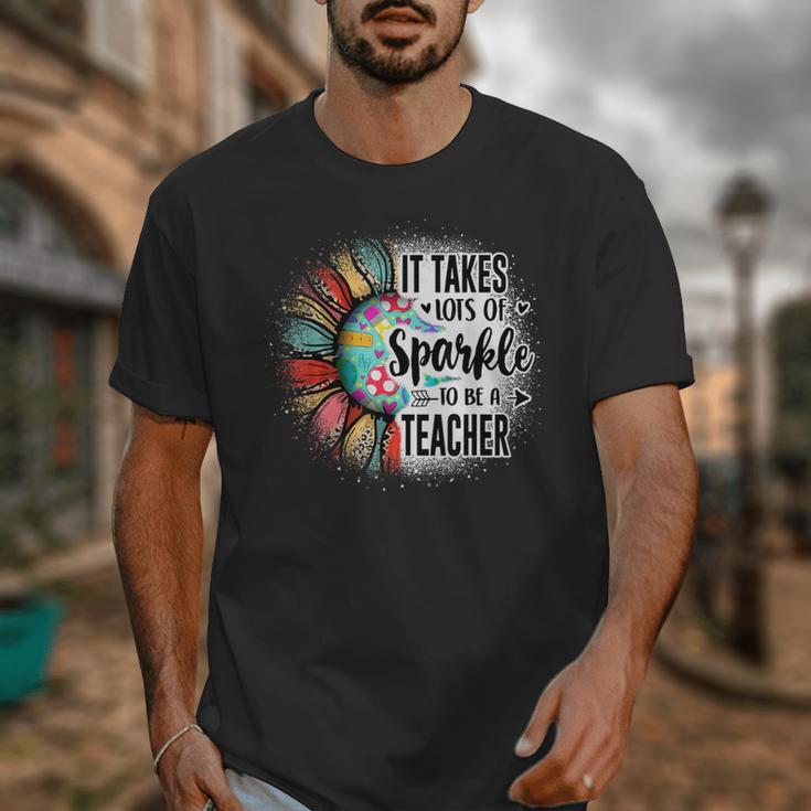 It Take Lots Of Sparkle To Be A Teacher With Sunflower Unisex T-Shirt, funny design