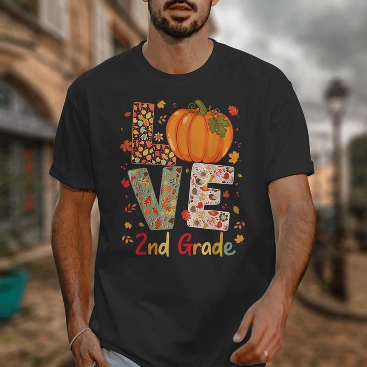 Love 2nd Grade Happy Fall Thanksgiving For 2nd Teacher For Men Women Girls Kids Unisex T-Shirt, 2nd Grade Teacher Gifts, funny design