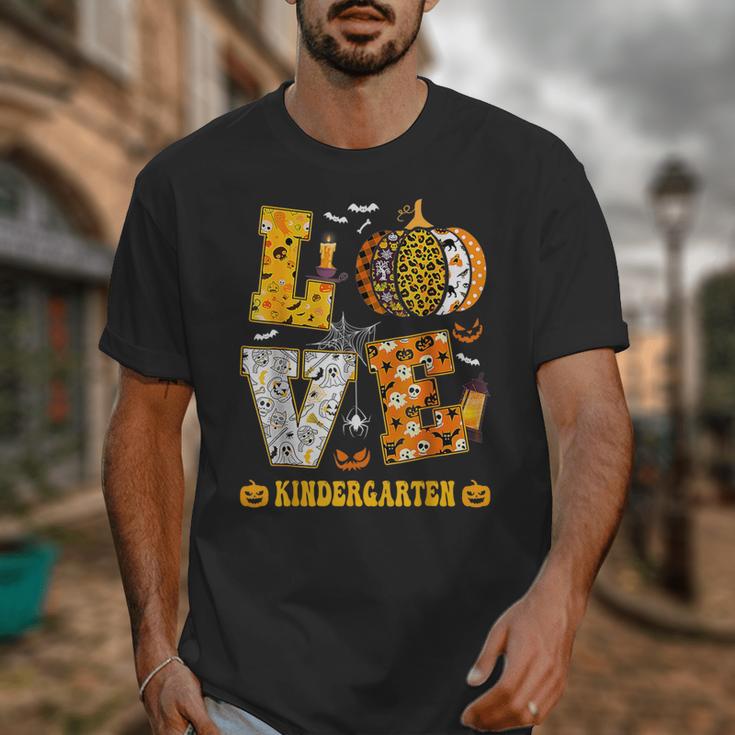 LOVE Kindergarten Pumpkin Teacher Student Halloween Costume Unisex T-Shirt, funny design LOVE Kindergarten Pumpkin Teacher Student Halloween Costume Unisex T-Shirt, funny design