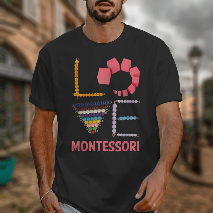Love Montessori Education Math Teacher Unisex T-Shirt, funny design