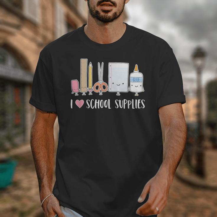 I Love School Supplies Teacher Shirt Unisex T-Shirt, funny design