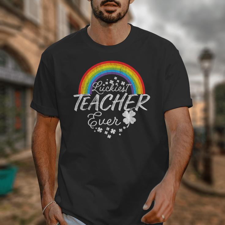 Luckiest Teacher Ever Rainbow- St Patricks Day Teacher Unisex T-Shirt, funny design Luckiest Teacher Ever Rainbow- St Patricks Day Teacher Unisex T-Shirt, funny design