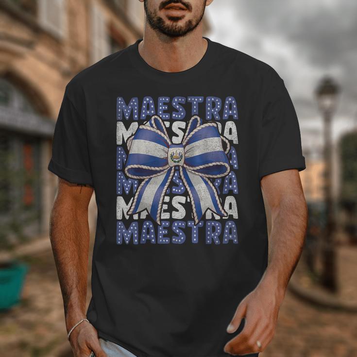Maestra El Salvador Coquette Bow Hispanic Spanish Teacher Unisex T-Shirt, funny design Maestra El Salvador Coquette Bow Hispanic Spanish Teacher Unisex T-Shirt, funny design