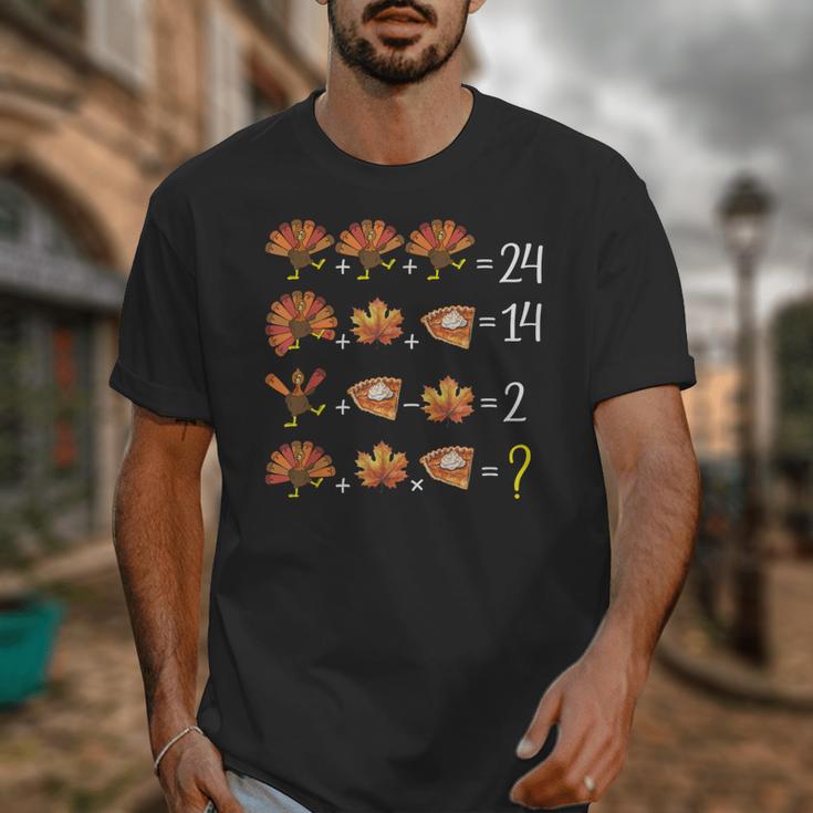 Math Number Thanksgiving Count Answer Pie Turkey Teacher Unisex T-Shirt, funny design Math Number Thanksgiving Count Answer Pie Turkey Teacher Unisex T-Shirt, funny design