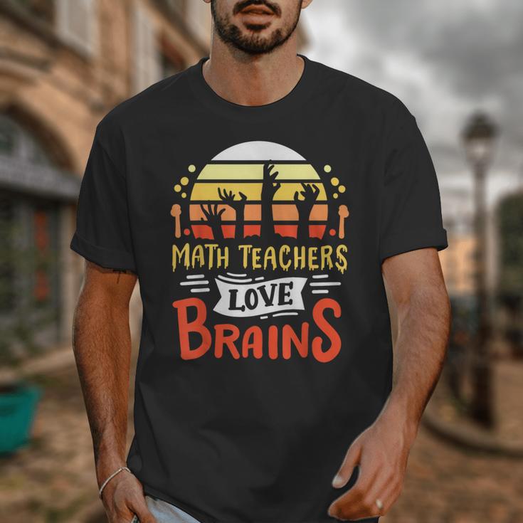 Math Teachers Love Brains Halloween Costume Zombie For Men Women Unisex T-Shirt, funny design